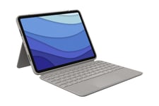 Logitech Combo Touch - tangentbord och foliefodral - med pekdyna - QWERTY - spansk - sand Inmatningsenhet