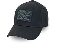 M&P by Smith and Wesson Mens Hat Black and White Patch Logo Baseball Cap Officially Licensed, Black, Black, Large