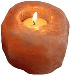 GABZ Natural 100% Authentic Pink Rock Salt Tealight Holders | Pure Ionizer Mood Freshner & Creates a Romantic Atmosphere (Pack of 2)
