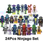 Set med 24 st Ninja minifigurer Kai Jay Sensei Wu Master byggklossar Leksaker Multicolor 24 Pcs