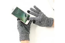 Shot Case Gants tactiles homme pour "wiko view 5" smartphone taille m 3 doigts hiver (gris)