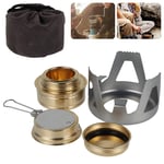 Mini Alcohol Burner Ultralight Portable Aluminium and Copper Spirit Stove Cookware Set for Outdoor Camping Hiking Backpacking BBQ Cooking Picnic