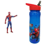 Marvel Spider-Man Titan Hero Series Spider-Man Action Figure, 30-cm-Scale Super Hero Action Figure Toy, For Age 4+ & 1325 1698 Spider-Man Hero Reusable Water Bottle, polypropylene, Blue&red, 600ml