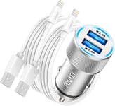 iPhone Car Charger Adapter Apple MFi Certified Poukey Car iPhone Charger Dual US