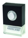 Wired Door Bell Push Button with Name Space - Black - Lit - Honeywell Friedland