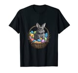 Easter Bunny In a Wicker Basket With Colorful Easter Eggs T-Shirt