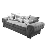 Dorado Corner Sofa Sectional 3 Seater 2 Seater Armchair Cuddle Chair Grey Velour Fabric (Grey, 3 Seater)