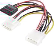 Renkforce Rf-2926428, 0,15 M, 2 X 4-Pin Pwm, Sata 15-Pin, Hanstik, Hanstik, Straight
