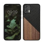 Case for Motorola Edge 30 Neo with Bumper and Wood Carbon Fiber Back