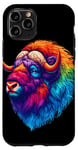 iPhone 11 Pro Cool Musk Ox Graphic Spirit Animal Illustration Tie Dye Art Case