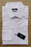 New Hugo BOSS mens white pink slim fit polka dot tie suit shirt XXL 17 43 £129