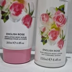 YARDLEY ENGLISH ROSE BODY LOTION 250ML + BODY SCRUB 200 ML ( DUO SET AS PICTURE
