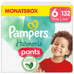 Pampers Harmonie Bukser størrelse 6, 15 kg+, månedsboks (1x132 bleier)