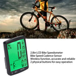 Bicycle Computer With Speed Cadence Sensor 2.8in LCD Display Bike Speedometer☯