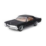 Maisto Buick Riviera (1965) : Voiture Miniature à l'échelle 1:24, Capot et Portes Mobiles, Noir (531214BK)