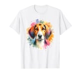 English Foxhound Dog Watercolor Artwork T-Shirt