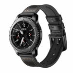 INF Armband Samsung Gear S3 Classic, Frontier, Galaxy Watch 22 Mm Läder Svart