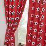 Football Red Curtains Fully Lined 66x72 with Tie Backs Boys Girls Bedroom