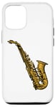 Coque pour iPhone 14 Pro Saxophone doré