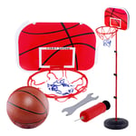 OOFAJ Portable Basketball Stand,Children 49-150CM Adjustable Basketball Hoop and Stand, indoor basketball hoop stand with Basketball and Inflator, Family Game,Indoor Ball Games