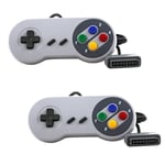 Lot De 2 Manettes Pad Joystick Pour Super Nintendo Entertainment System Snes - Rétro Gaming - Gris