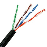 AISENS A133 – 0212 – Câble de réseau extérieur imperméable RJ45 (Rigide, Bobine de 100 m, résistant aux Rayons UV) Couleur Noir