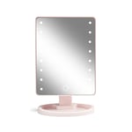 Gillian Jones - Hollywood mirror with Touch, LED light and USB-C - Rosa