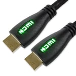1 METRE GREEN LED XBOX HDMI CABLE Game Console PS4 Nintendo Switch TV Monitor