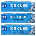 TidyZ 27 Disposable Ice Cube Bags Clear Fridge Freezer Plastic Bags BBQ Party (81 Bags)