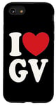 iPhone SE (2020) / 7 / 8 I Love GV I Heart GV Initials Hearts Art G.V Case