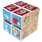 LUDI - Cube Magique Lapin - Jouet d’Éveil qui se Déplie à l’Infini - Bloc de Construction aux Combinaisons Multiples - Réflexion, Mémoire, Dextérité et Acuité Visuelle - À Partir de 10 Mois