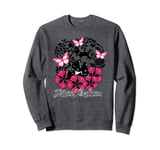 Sweet Garden Japan Flower Graphic Butterfly Sweatshirt