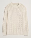 GANT 240 Mulberry Street Cable Crew Neck Sweater Cream