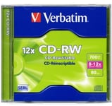 Verbatim CD-RW 8 -12x - 80MIN / 700MB Rewritable Blank CDRW Disc NEW & SEALED