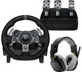 Logitech G920 Racing Wheel with Pedals & ASTRO A10 Gaming Headset Bundle