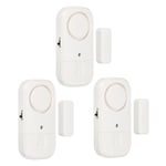 Door Alarm Sensor, 3 Pack 125dB Door Window Open Alarm Sensor, White