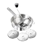 Surakey Food Mill Stainless Steel Manual Masher Food Blender Baby Cooking Fruit Vegetable Kitchen Tool Strainer (with 3 Milling Discs)
