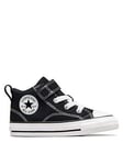 Converse Infant Boys Malden Street Mid Trainers - Black/White, Black/White, Size 4 Younger