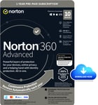 Norton 360 Advanced Antivirus 2024 10 Device 1 Year 5 Minute Delivery by Email
