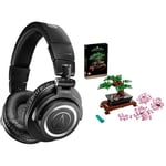 Audio-Technica M50xBT2 Wireless Headphone Black & LEGO 10281 Icons Bonsai Tree Set for Adults, Plants Home Décor Set with Flowers