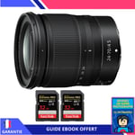 Nikon Z 24-70mm f/4 S + 2 SanDisk 32GB UHS-II 300 MB/s + Ebook 'Devenez Un Super Photographe' - Objectif Nikon Z pour Nikon Hybride