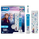 Brosse à dents électrique Braun Oral-B Pro Kids La Reine Des Neiges avec étui de voyage Bleu clair