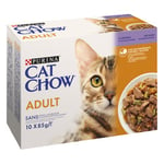 PURINA CAT CHOW | Chat Adulte | Sachets Repas | Agneau et Haricots Verts en Sauce| 10x85g | Boîte