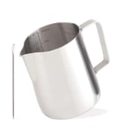 Milk Jug 350ml/12OZ Stainless Steel Milk Frother Jug with Decorating Art Pen for Espresso Machines Cappuccino Latte