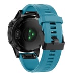 Garmin Fenix 5 flexible silicone watch band - Sky Blue Blå
