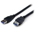 Startech 2 m svart SuperSpeed USB 3.0-förlängningskabel A till - M/F