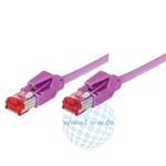 Tecline Câble Ethernet de catégorie 6A Violet bruyère 1,5 m
