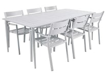 Brafab - Nimes Matgrupp 200x98 cm ink 6st Delia Karmstolar Vit