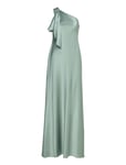 Satin Charmeuse -Shoulder Gown Maxiklänning Festklänning Green Lauren Ralph Lauren