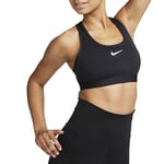 NIKE DX6821-010 W NK SWSH MED SPT BRA Sports bra Women's BLACK/WHITE Size M